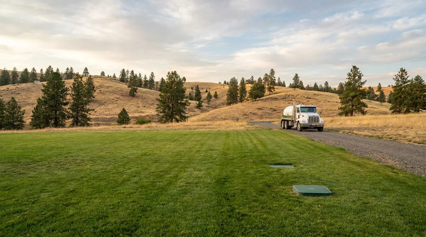 Drain field area of a septic system near Spokane